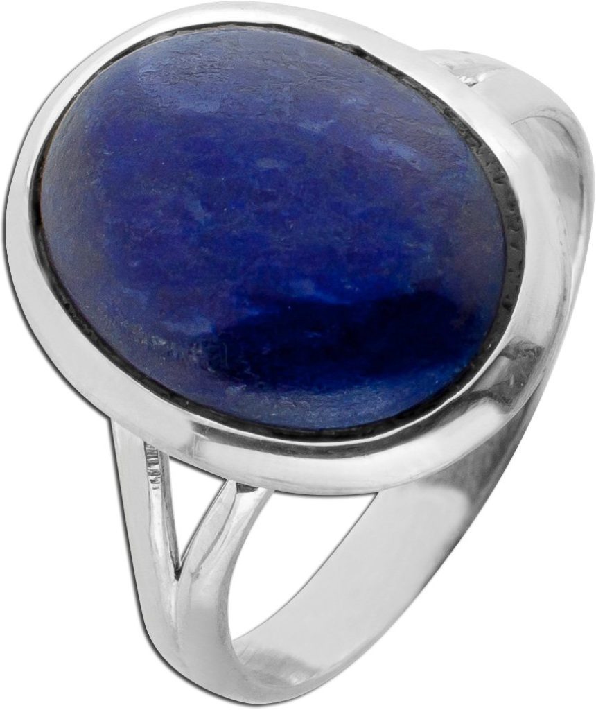 Lapislazuli Ring Silber 925 blauer Natur Edelstein