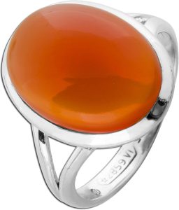 Carneol Ring Silber 925 roter Natur Edelstein 10ct