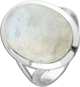 Mondstein Ring Silber 925 Regenbogen Natur Edelstein
