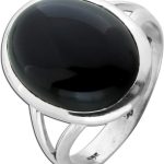 Onyx Ring Silber 925 schwarzer Natur Edelstein 10ct