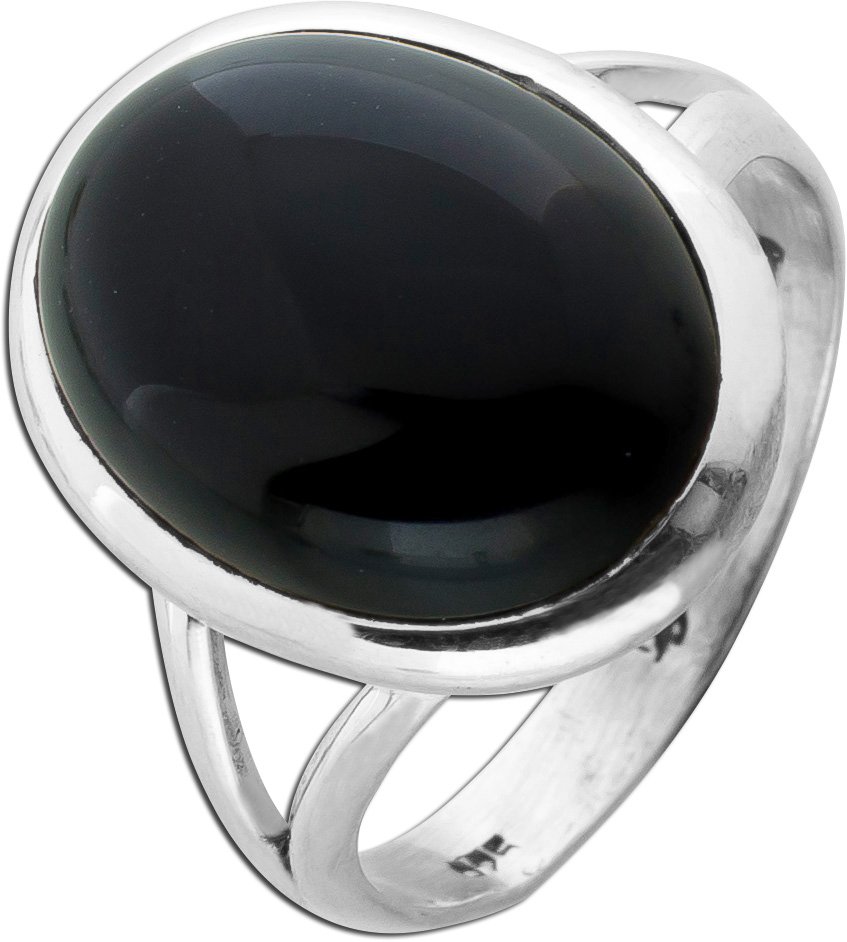 Onyx Ring Silber 925 schwarzer Natur Edelstein 10ct