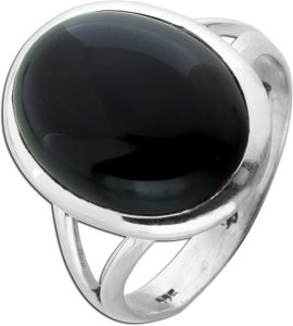 Onyx Ring Silber 925 schwarzer Natur Edelstein 10ct