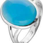 Chalzedon Ring Silber 925 blauer Natur Edelstein 10ct