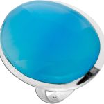 Chalzedon Ring Silber 925 himmelblauer Natur Edelstein