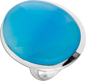 Chalzedon Ring Silber 925 himmelblauer Natur Edelstein