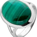 Malachit Ring Silber 925 grüner Natur Edelstein 15ct