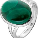 Malachit Ring Silber 925 grüner Natur Edelstein 10ct