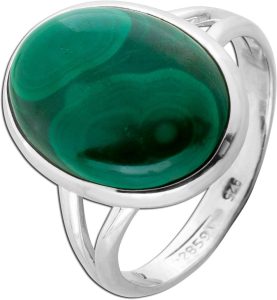 Malachit Ring Silber 925 grüner Natur Edelstein 10ct