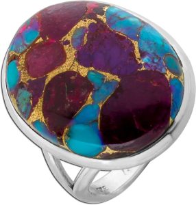 Türkis Ring Silber 925 Natur Edelstein 10ct