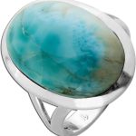 Larimar Ring Silber 925 blauer Natur Edelstein 10ct