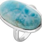 Larimar Ring Silber 925 blauer Natur Edelstein 15ct