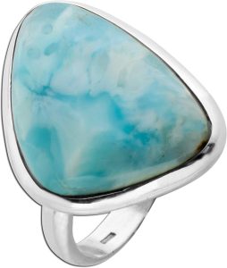 Larimar Ring Silber 925 blauer Natur Edelstein 10ct