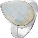 Mondstein Ring Silber 925 Natur Regenbogen Edelstein 10ct