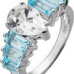 Topas Ring Silber 925 hellblaue Blautopas Natur Edelsteine