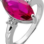 Rubin Ring Silber 925 roter Labor Edelstein weiße Lab Grown Saphir Edelsteine