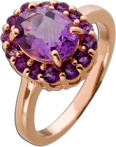 Amethyst Ring Silber 925 Rosegold vergoldet lila Edelsteine 3.1ct
