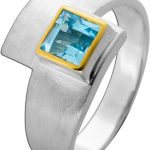 Blautopas Ring Silber 925 nat Sky Bluetopas Edelstein 1.32ct