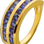 Tansanit Ring Silber vergoldet nat Tansanit Edelsteine 2.2ct