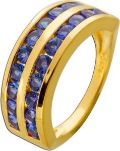 Tansanit Ring Silber vergoldet nat Tansanit Edelsteine 2.2ct