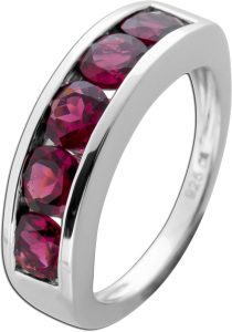 Rhodolit Memoire Ring Silber 925 nat Rhodolit Edelsteine 3ct