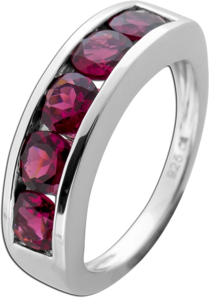 Rhodolit Memoire Ring Silber 925 nat Rhodolit Edelsteine 3ct
