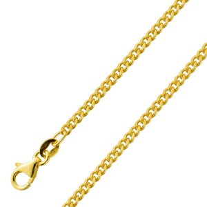Panzerkette 2.4mm Sterling Silber 925 Gelbgold vergoldet