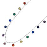 Halskette Silber 925 bunten Zirkonia Steine