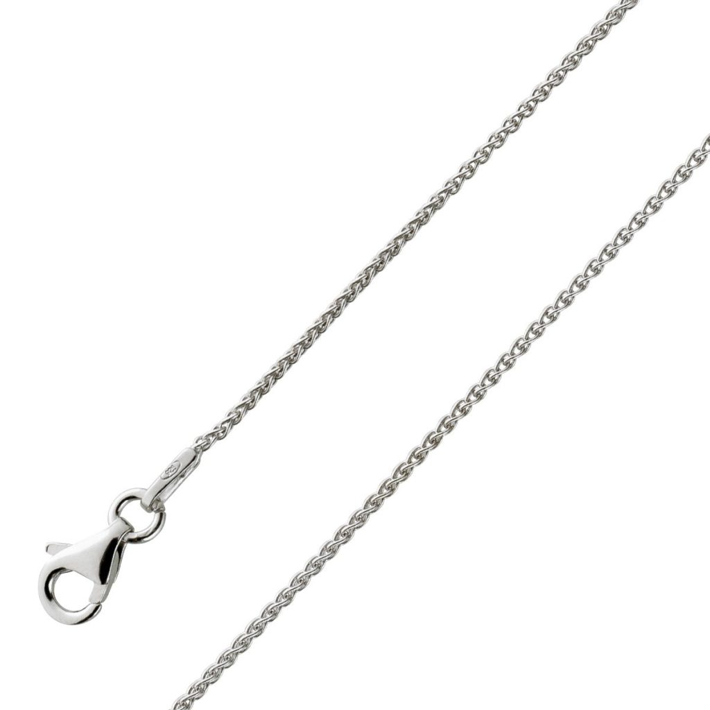 Zopfkette 1.1mm Spiga Kette Silber 925 rhodiniert