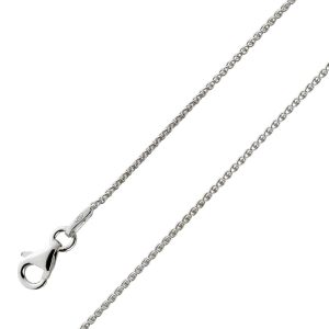 Zopfkette 1.1mm Spiga Kette Silber 925 rhodiniert