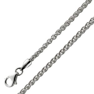 Zopfkette 2.5mm Spiga Kette Silber 925 rhodiniert