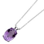 Amethyst Halskette Anhänger Silber 925 lila Natur Edelstein