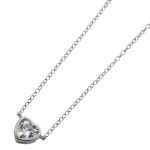 Herzkette Sterling Silber 925 weißes Zirkonia Ankerkette