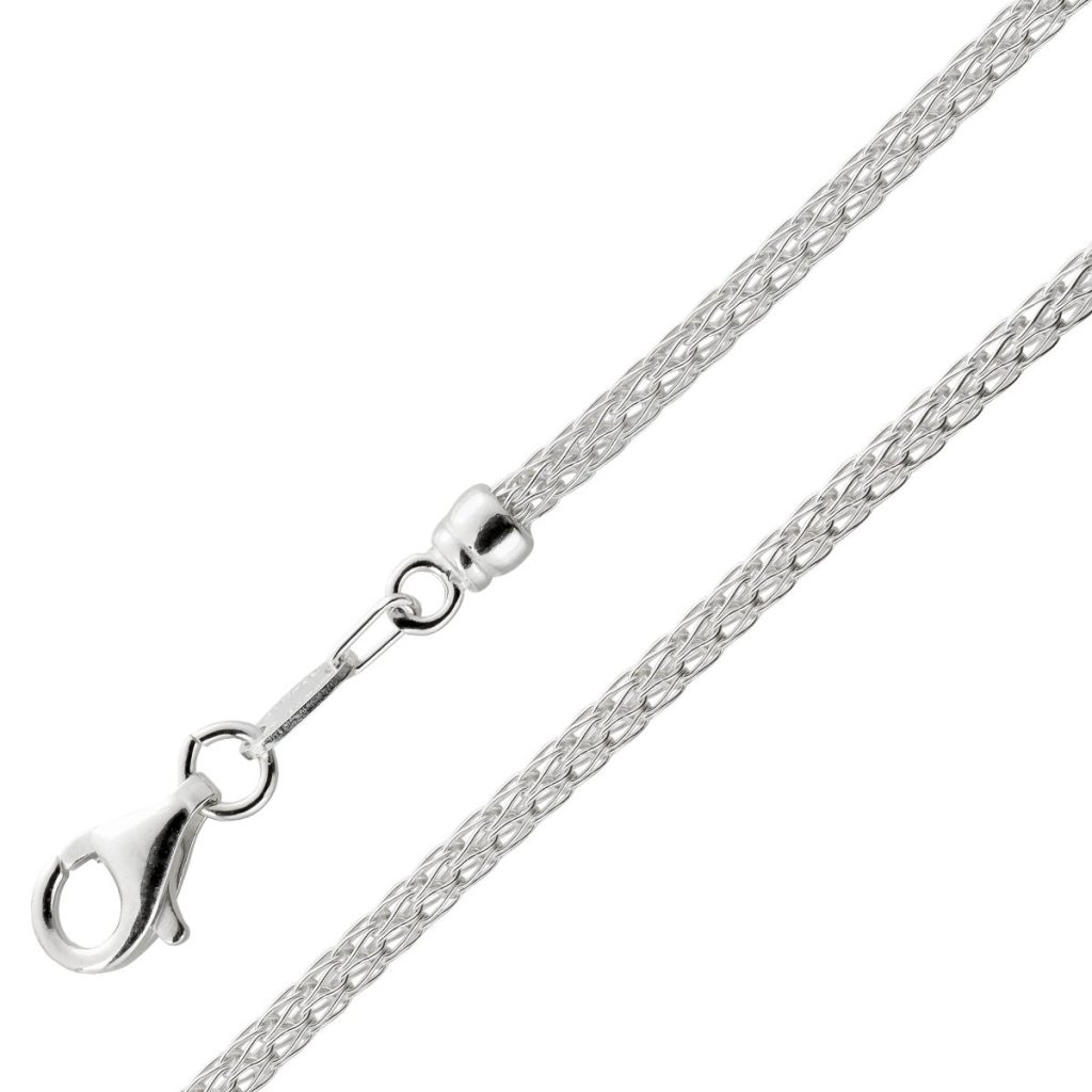 Zopfkette Sterling Silber 925 rhodiniert
