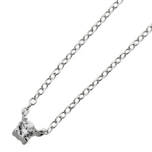 Halskette Silber 925 weißer Solitär Zirkonia Stein
