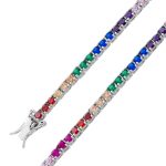 Tennis Armband Silber 925 multicolour Zirkonia Steine