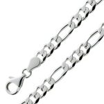 Figaro Armband 6,0mm Silber 925 diamantiert