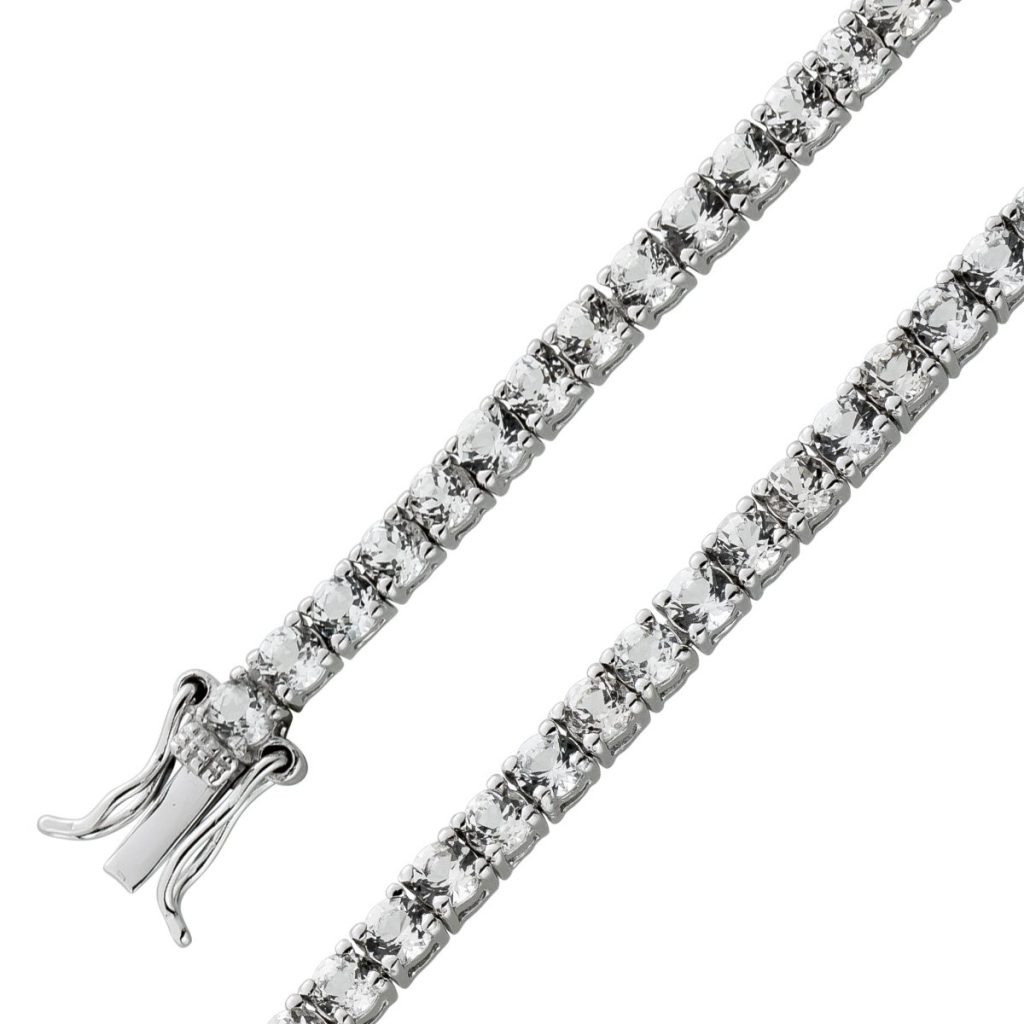 Topas Tennisarmband Silber 925 weiße Edelsteine