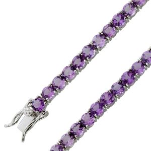 Amethyst Tennisarmband Silber 925 lila Edelsteine