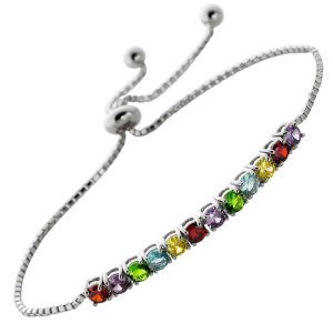 Bolo Armband Silber 925 multicolor bunte Zirkonia