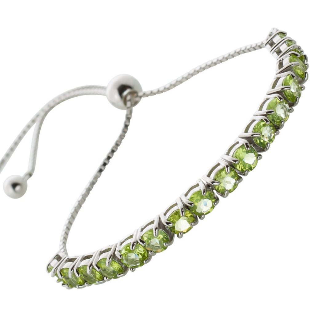 Peridot Bolo Armband Silber 925 hellgrüne Edelsteine