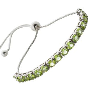 Peridot Bolo Armband Silber 925 hellgrüne Edelsteine