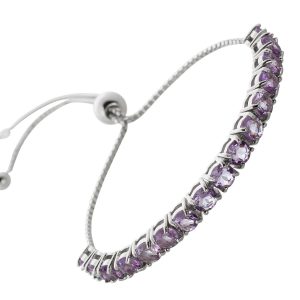 Amethyst Bolo Armband Silber 925 lila Edelsteine