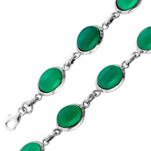 Aventurin Armband Silber 925 grüne Edelsteine 25ct