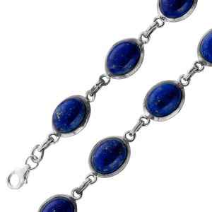 Lapislazuli Armband Silber 925 blaue Edelsteine 25ct