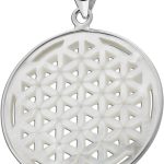 Blume des Lebens Anhänger Silber 925 Perlmutt Einlage 9.50ct.