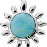 Larimar Anhänger Sonne Silber 925 hellblauer Edelstein 3.0ct.