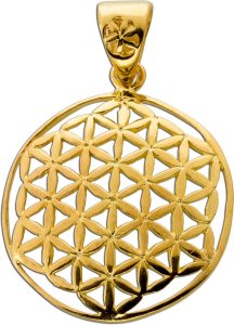 Blume des Lebens Designer Anhänger Silber 925 vergoldet FLOWER OF LIFE