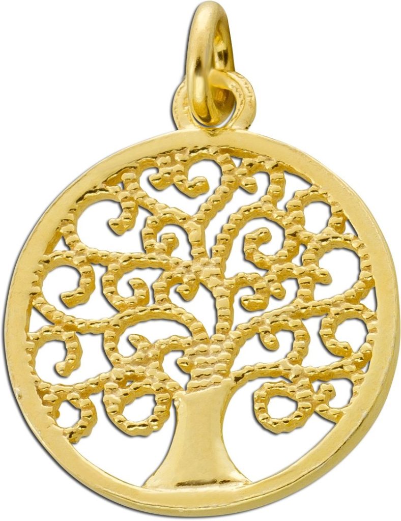Lebensbaum Designer Anhänger Silber 925 vergoldet