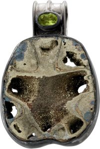 Aventurin Anhänger Silber 925 Katzengold grüner Edelstein 1.14ct