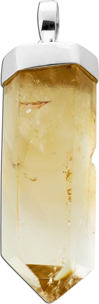 Anhänger Sterling Silber 925 zitronengelber Citrin 53.0ct.